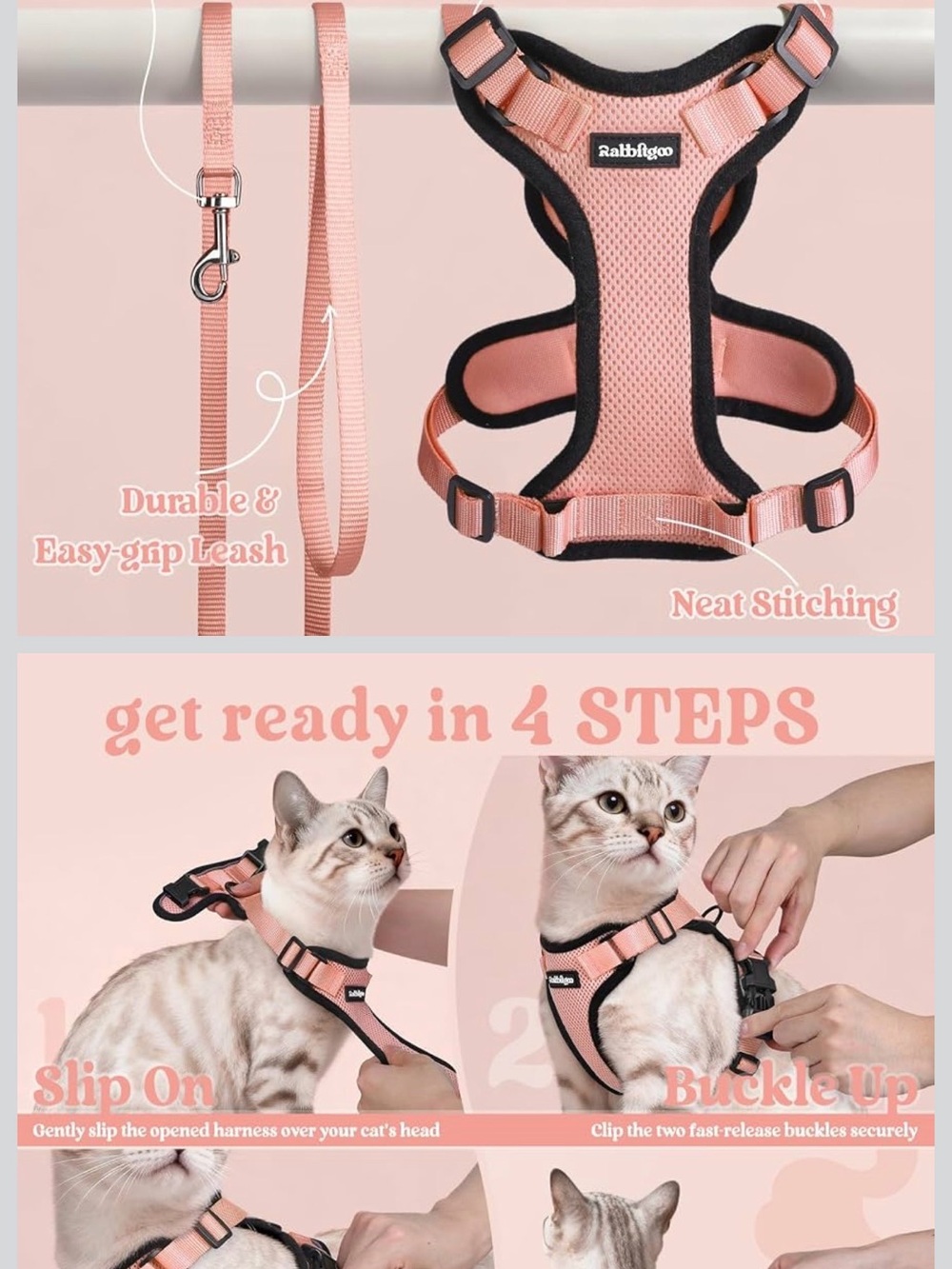 🐱Rabbitgoo Cat Harness & Leash Set- Size S- New in Package
